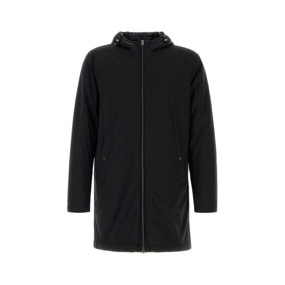 HERNO Men's Hooded Parka Jacket Men BLACK Outerwear